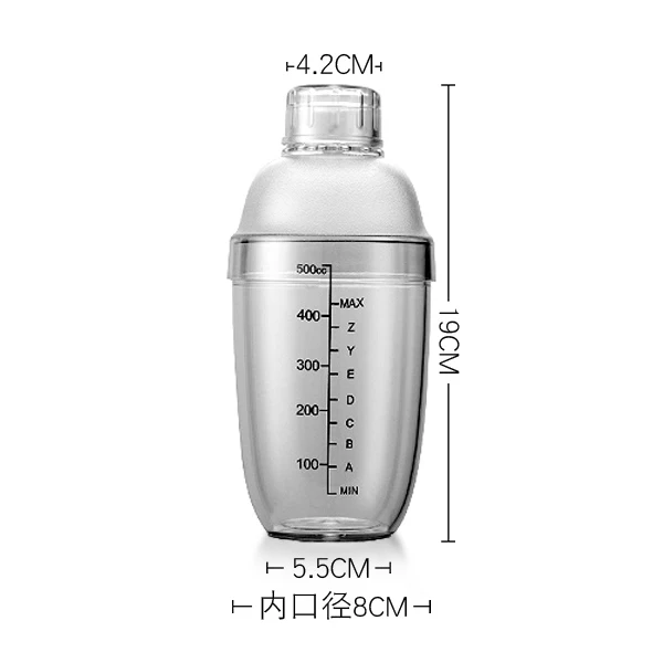 530ml Пластиковый шейкер для коктейлей 350 мл/530 мл/700 мл/1000 мл винный Миксер для напитков шейкер для напитков домашний барный инструмент WF902209 - Цвет: 530ml
