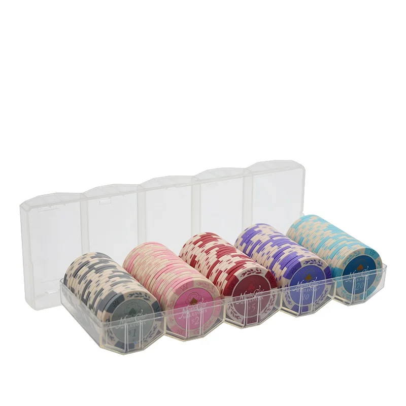 100 шт. чипов + 1 акриловая коробка 14 г набор глиняных металлические Техасские