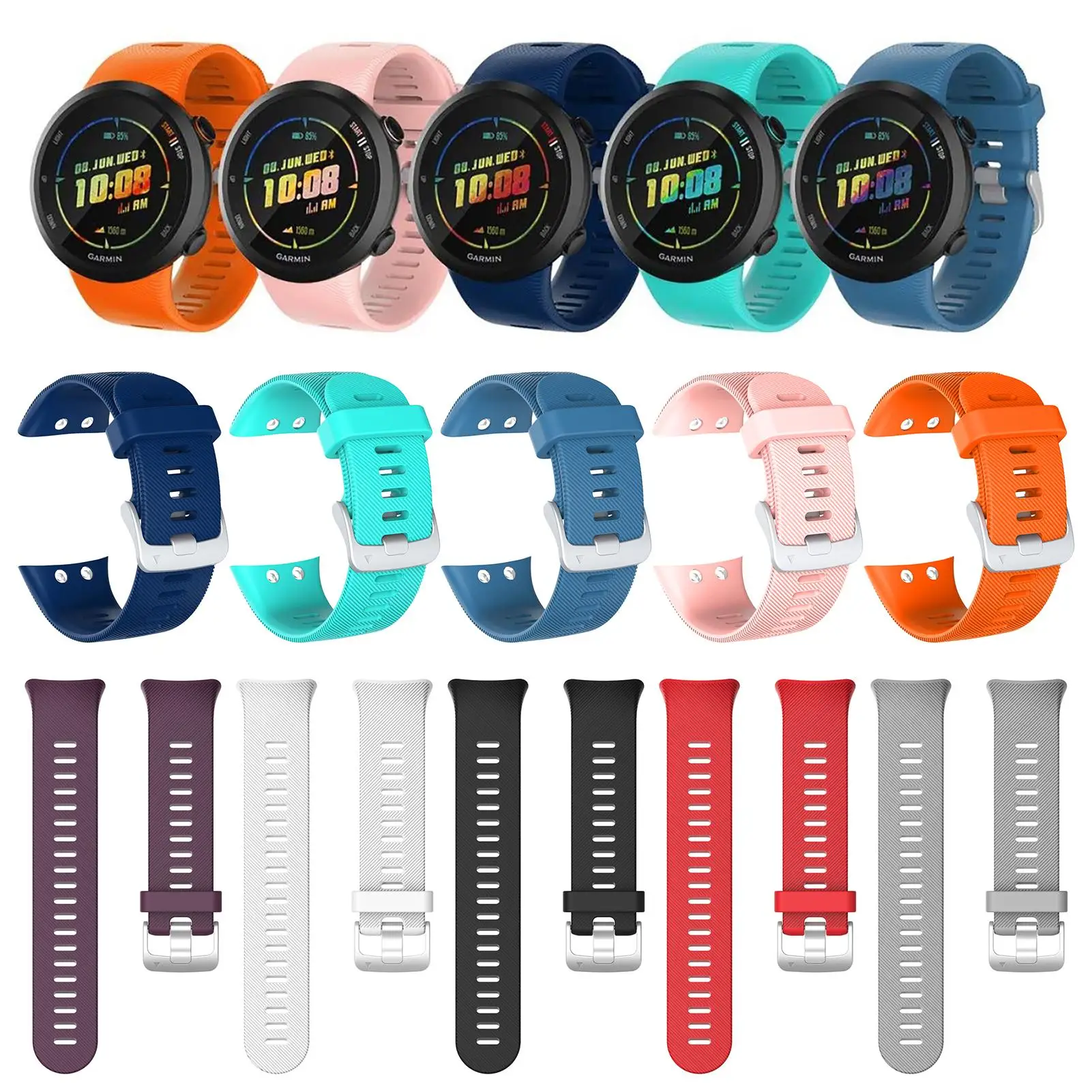 

colorful Wristband Band Strap for Garmin 45 45S Silicone Replacement Smart watch Fashion watch strap accessories