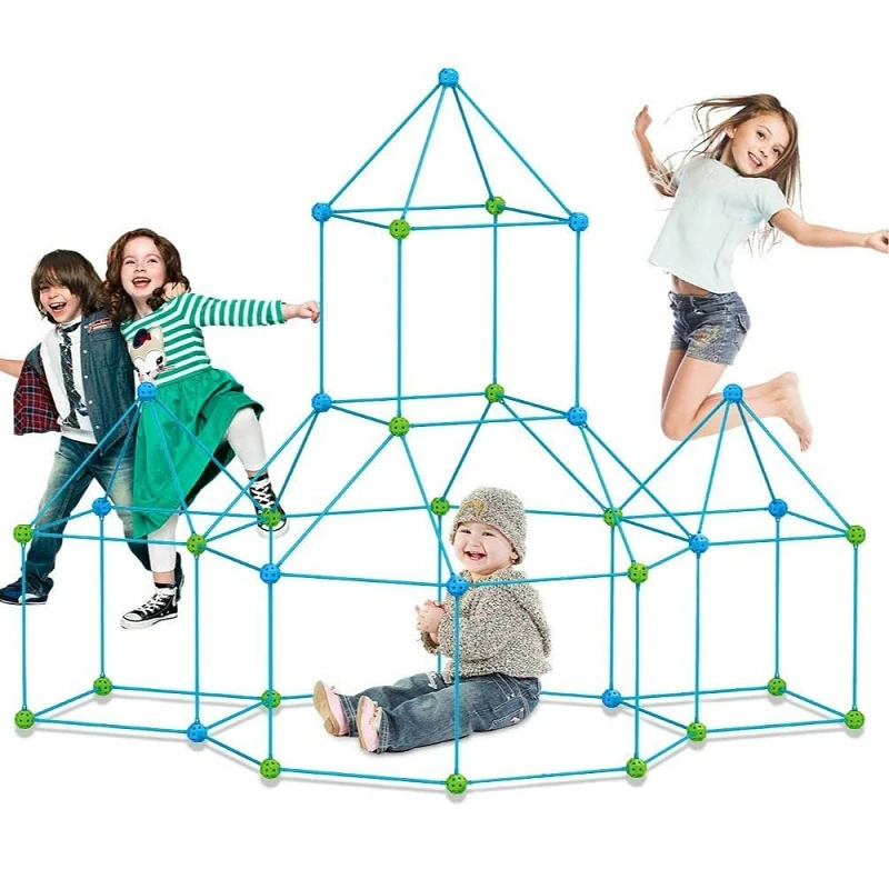 Конструктор детский уличный палатка крепость замки туннели палочки для поделок