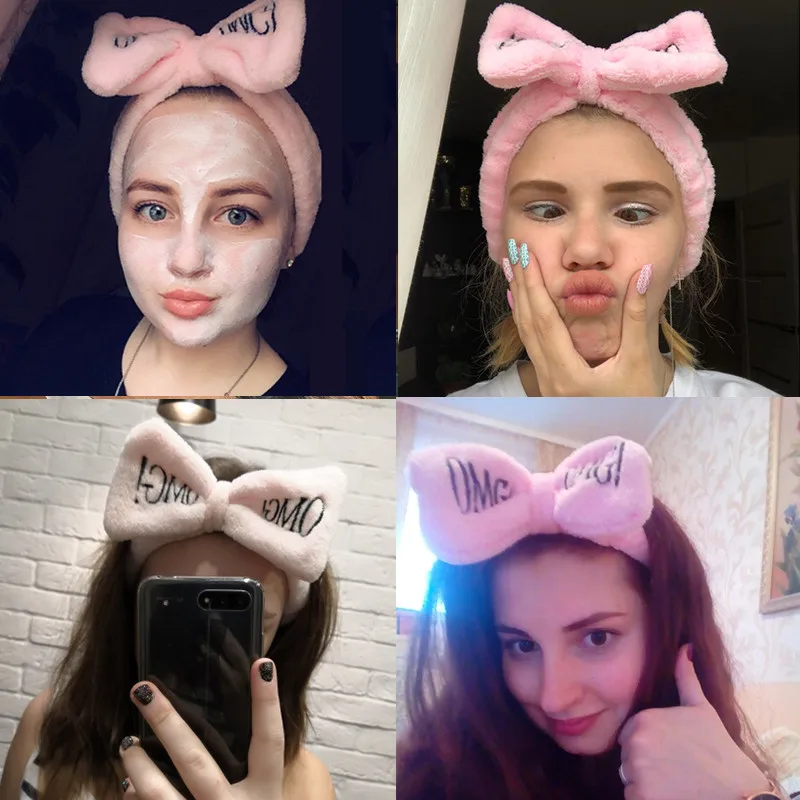 Повязка на голову женская из кораллового флиса с бантом| |