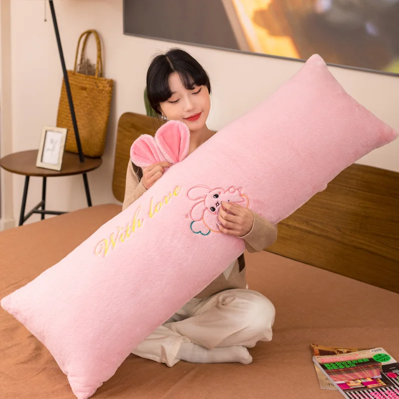 

60-120CM Rabbit fur fabric plush pillows home decoration bed pillows comfortable safe soft and full of filling Gift to girlfrien