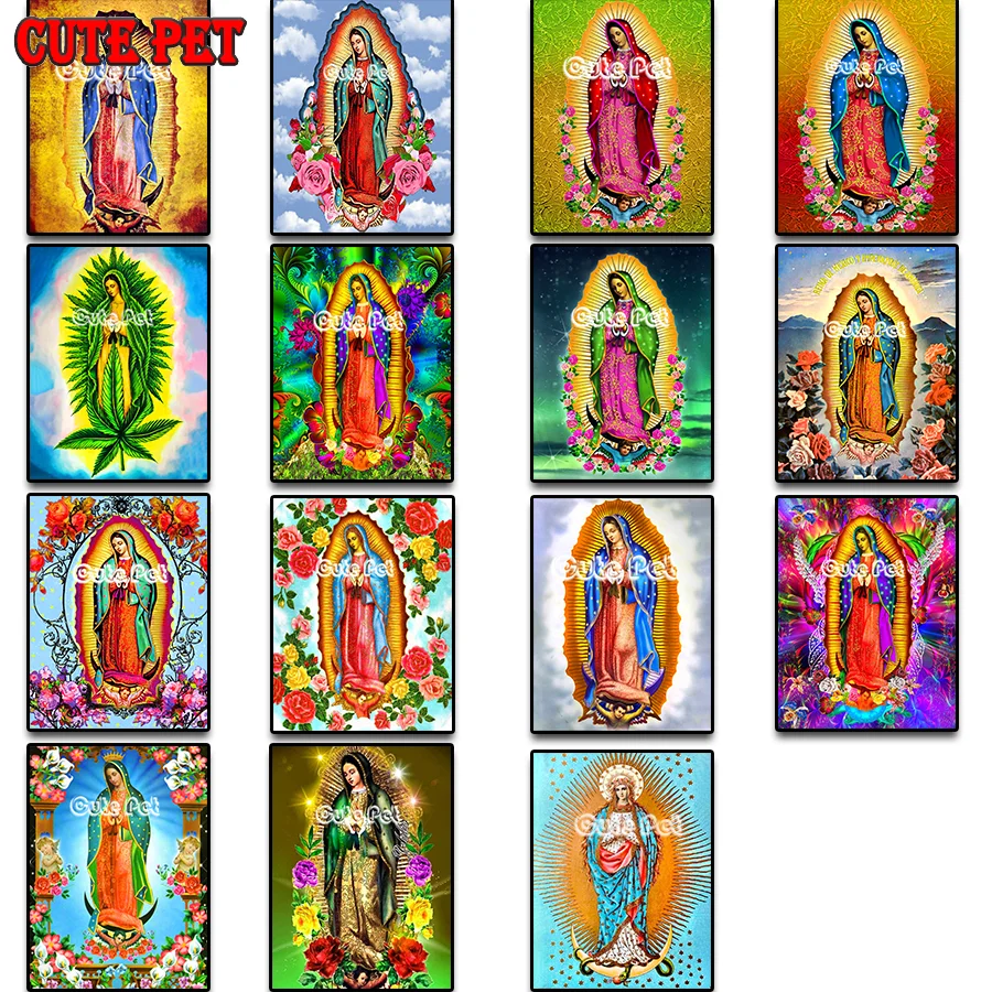 

Mexico Guadalupe Virgin Mary 5D DIY Diamond Painting cross stitch mosaic Our Lady of Fatima embroidery rhinestone Religious icon