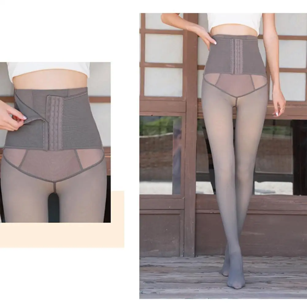 

Зимние леггинсы с высокой талией, модные эластичные пикантные женские колготки, бархатные плотные теплые чулки