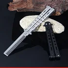 Нож-бабочка для начинающих с семью отверстиями нож-бабочка тренировочный нож полностью стальной гребень с бабочкой лезвие нож-бабочка