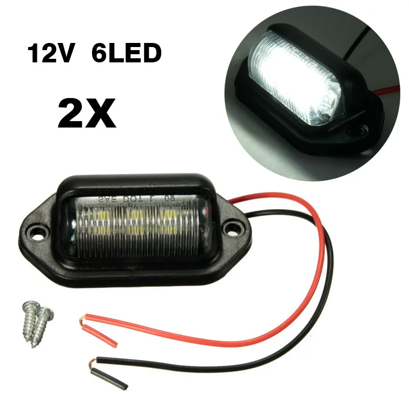 

2x12 В 6 светодиосветодиодный s Освещение номерного знака для лодок мотоциклов Авто прицепов грузовиков белый светодиод номерной знак лампа в...