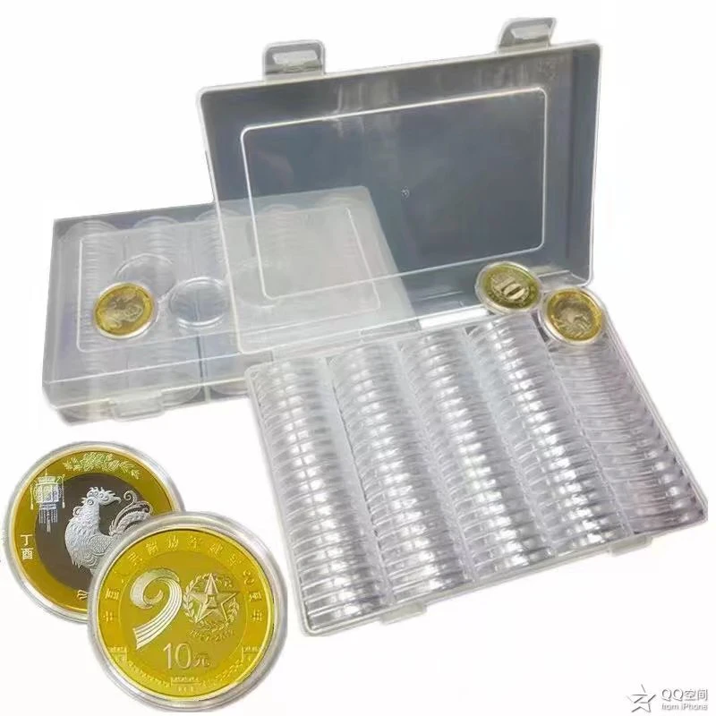 

100 * Coin Storage Cases Small Round Box Storage Box Suitable For Storing Coins Tokens Badges Etc Collection Box Storage Box27mm