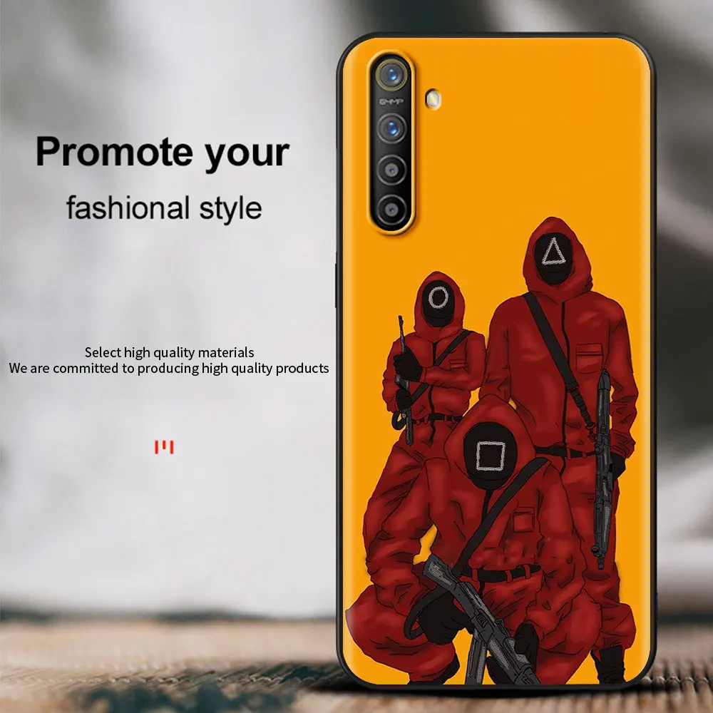 squid game tv show shockproof case for realme c3 8 pro bag fundas silicone soft tpu back cover for realme 6 7 pro c21 shell bag free global shipping