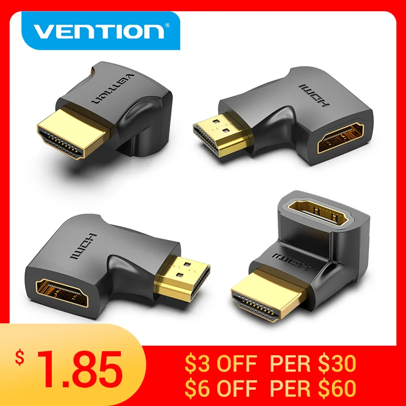 Vention HDMI адаптер 90 270 градусов правый угол конвертер Папа мама 4K HD разъем для TV PS4 Lptop