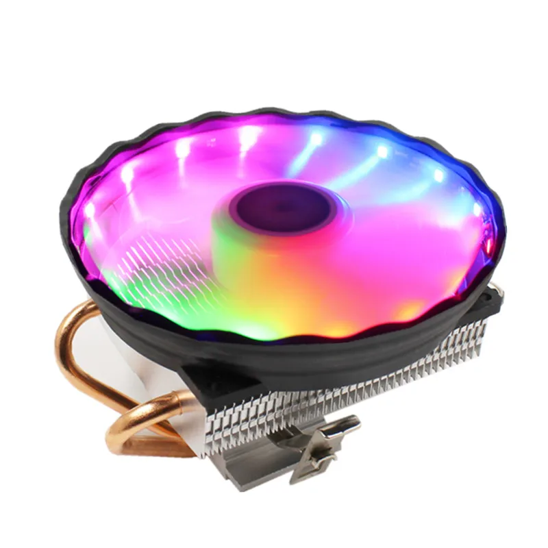 Magic light 120mm RGB светодиодный кулер охлаждения процессора 2 heatpipe cpu вентилятор 3Pin ПК охлаждения 90 мм вентилятор радиатора для LGA/775/1158/1366/AM4/AM3/AM2+/AM2 - Цвет лезвия: Magic light 120mm