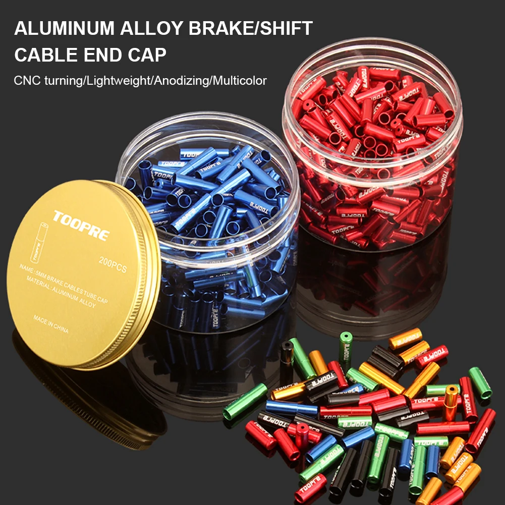 

10pcs Bicycle Cable End Cap Aluminum Alloy MTB Road Bike Brake Shifter Cable Housing End Cap 4mm/5mm Wire End Cap Accessories