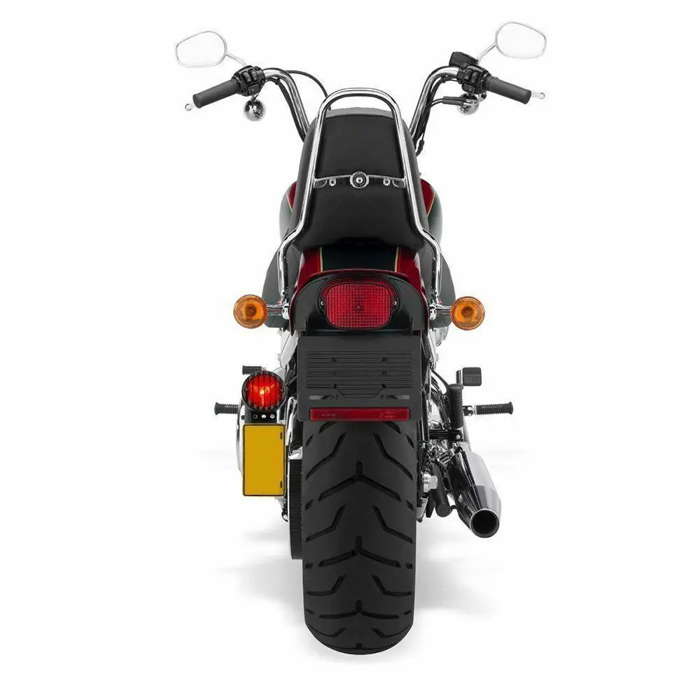 Черный круглый стоп сигнал для мотоцикла подсветка номерного знака со