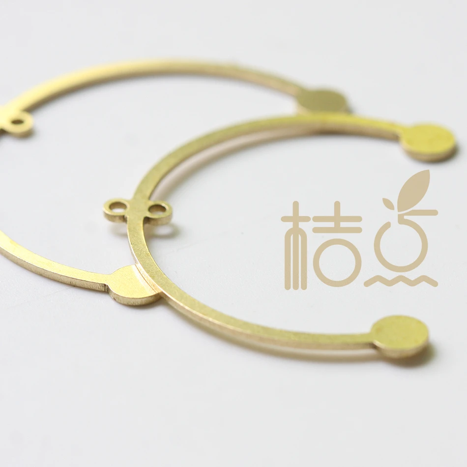 6 шт. полукруглые латунные серьги подвески с несколькими отверстиями 36x29 мм|Шармы|