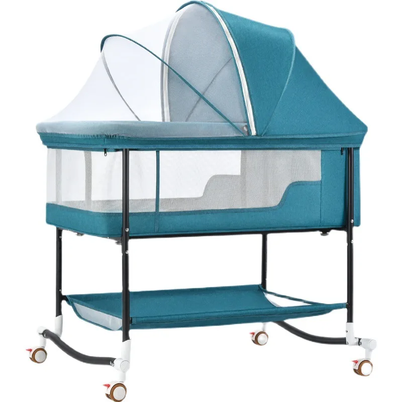 

Crib Newborn Baby Cradle Bed Mobile Portable Child Sleeping Basket Bed European-style Folding Crib Multifunctional