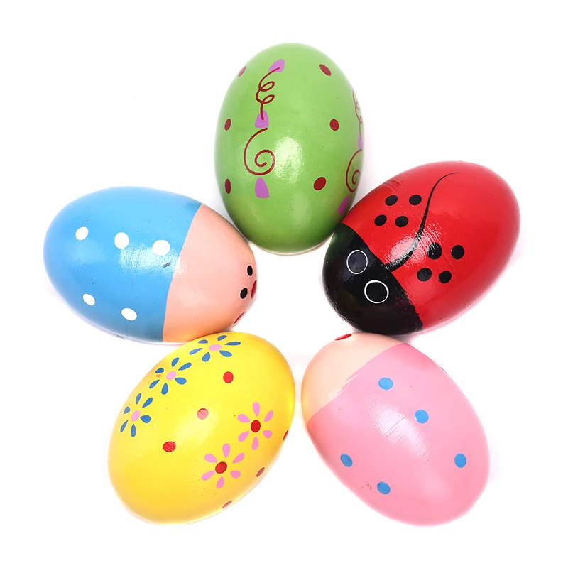 Kids 2019 Wooden Baby Music Toys Children Random Colors Wooden Sand Eggs Instruments Percussion sands Musical Toys