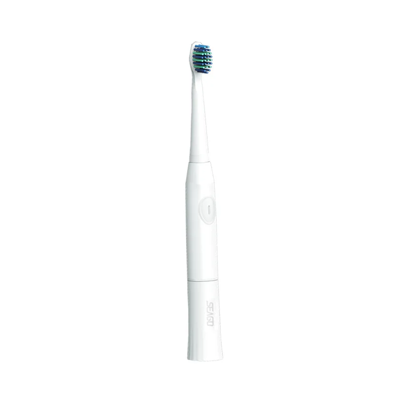 white SEAGO Electric Toothbrush with 1 Replacement Brush Heads Battery Sonic Teeth Brush Deep Cleaning Included Soft-bristle SG503 - Цвет: white
