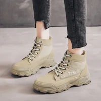 new women girl snow boots boots korean british style woman suede sneakers casual high top womens boot trend botas mujer 2020