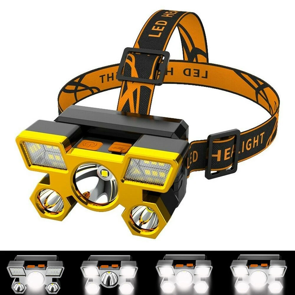 

5LED Headlamp With Built-in 18650 Battery 5W 60° USB Rechargeable Portable Flashlight Lantern Headlamp Outdoor Camping Headlight