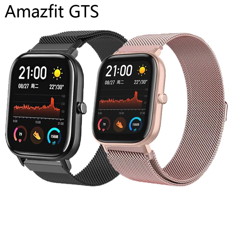 20 мм металлический ремень для Xiaomi Huami Amazfit GTS ремешок для смарт-часов Миланский Браслет из нержавеющей стали для Amazfit GTR 42 мм