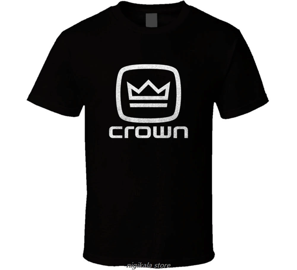 Футболка мужская с принтом Crown Audio тенниска усилителем мощности стерео усилитель
