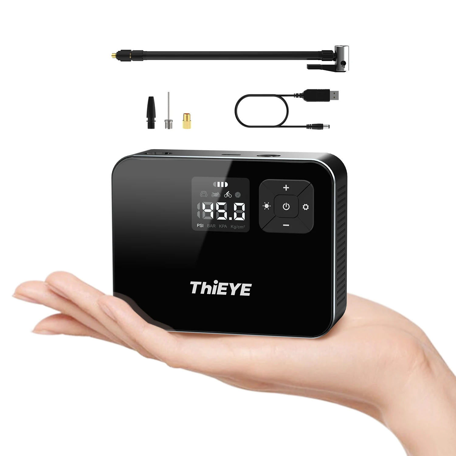

Воздушный компрессор ThiEYE, цифровой насос для шин для авто, мотоцикла, велосипеда, автомобиля, беспроводной электрический воздушный насос