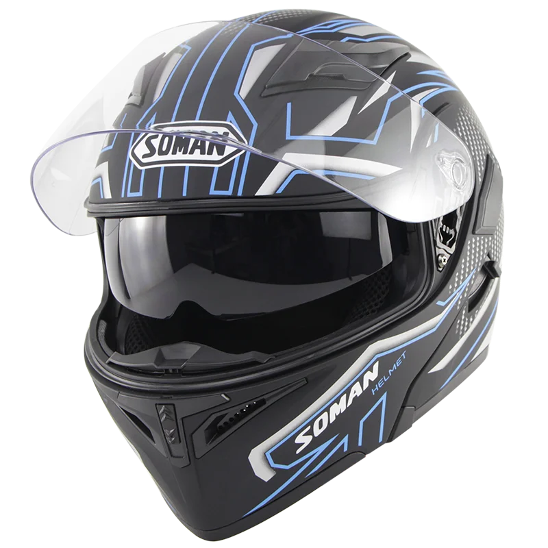 Мужской крутой мотоциклетный шлем с полным лицом Casco черный откидной козырек Capacetes с двумя линзами для езды на шоссе Cascos Moto rbike шлемы