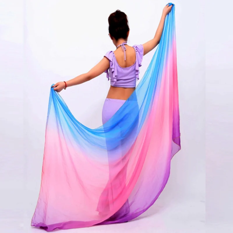 

yv Beauty Women Belly Dancing Costumes Chiffon Yarn Scarf Solid Belly Dance Veils Stage Performance Props!