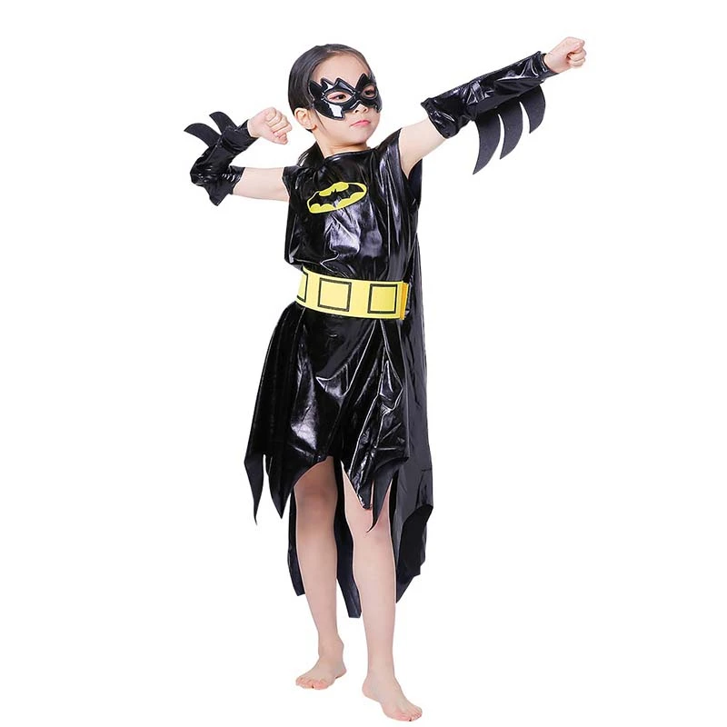 Маскарадный костюм на Хэллоуин детская одежда для девочек платье с Бэтменом