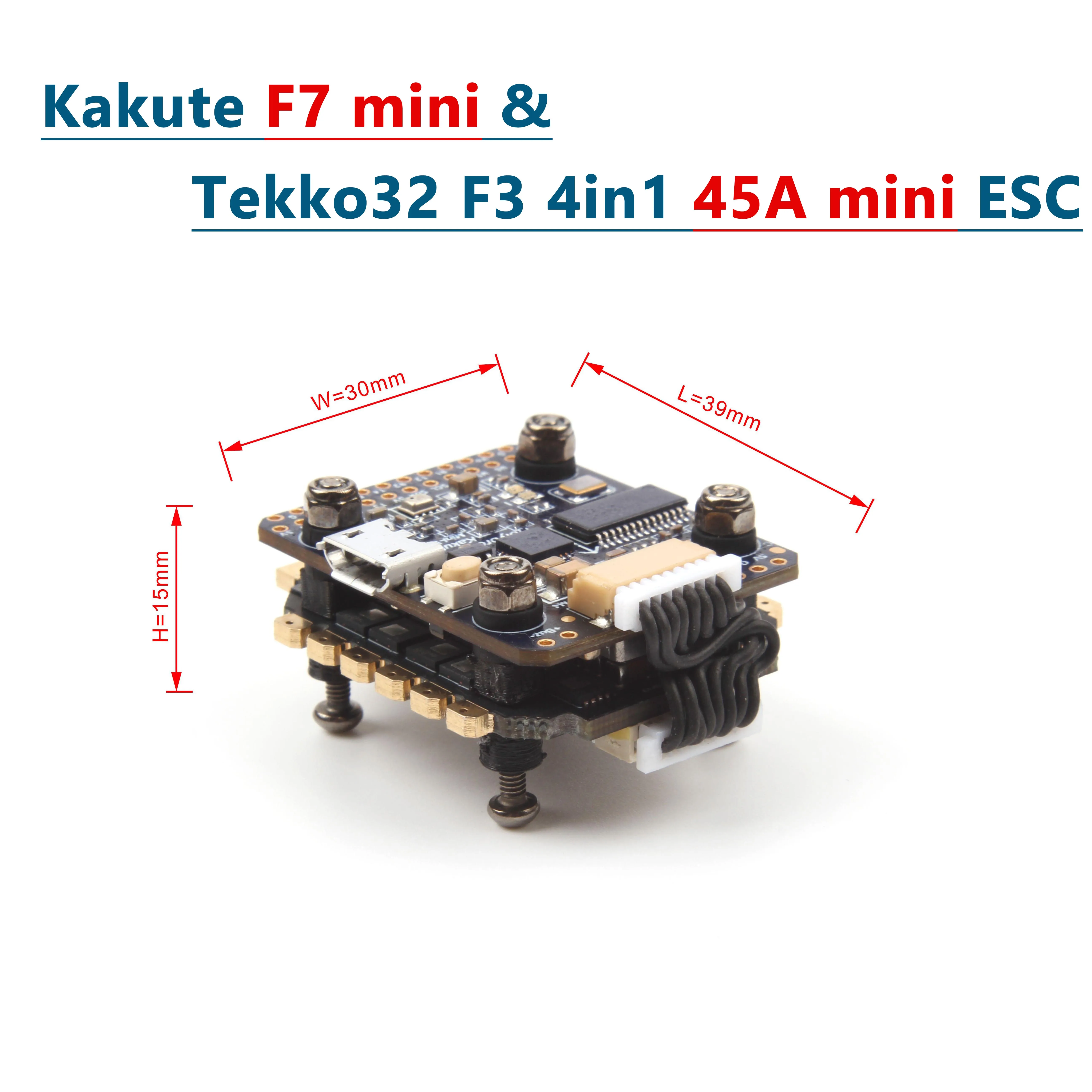 F7 45A mini Holybro Kakute F7 мини контроллер Полета& Tekko32 F3 4в1 45А мини ESC& Atltal mini VTX 5,8G комбо мини стек 20*20 мм Монтажный Хол - Цвет: F7 45A mini