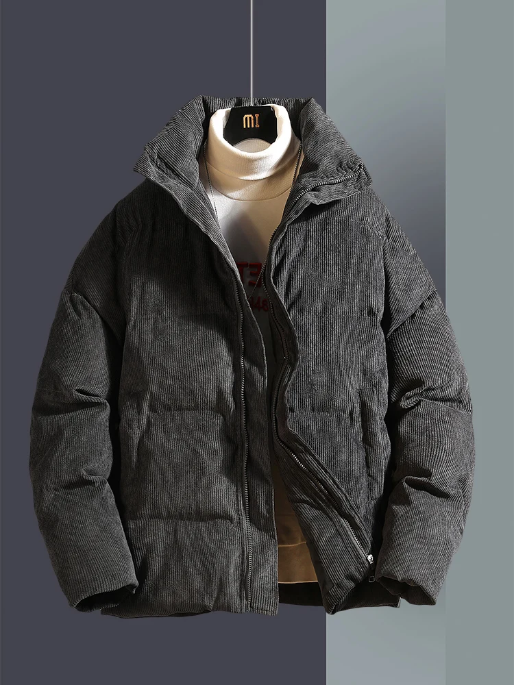 

Вельветовое пальто для мужчин на осень и зиму, утепленное пальто на флисовой подкладке, стеганое пальто, хлопковое пальто, хлопковая куртка ...