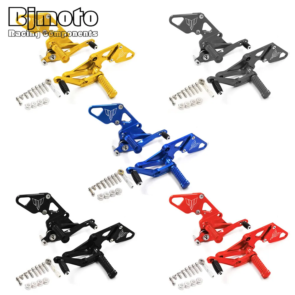 

Bjmoto Motorcycle mt-07 FZ-07 CNC Adjustable Rearset Footpeg Rear Sets For Yamaha FZ07 MT07 2014 2015 2016 2017 Footrests