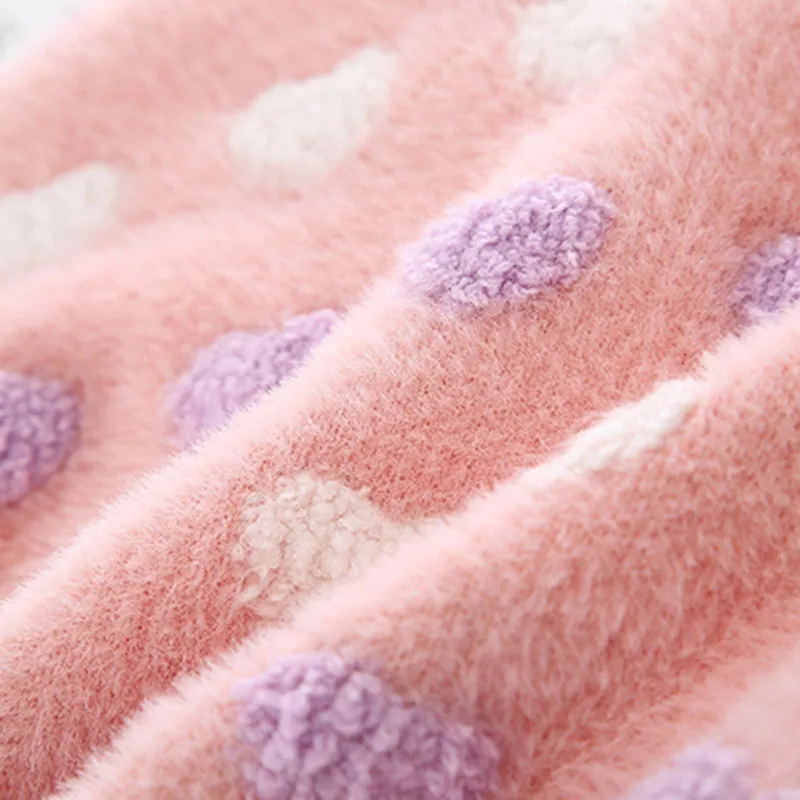 

1-5 Year Old Baby Girls Sweet Warm Coat Kids Korean Sweaters Girls' Sweaters Winter Wear New Style Imitation Mink Jacket Sweater