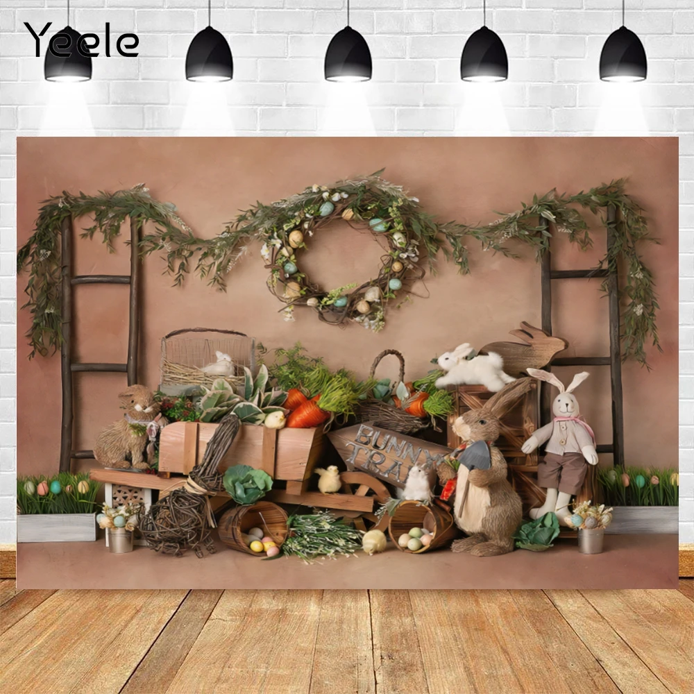 

Yeele Easter Farm Barn Bunny Rabbit Eggs Baby Portrait Backdrop Vinyl Photography Background For Photo Studio Prop Photocall