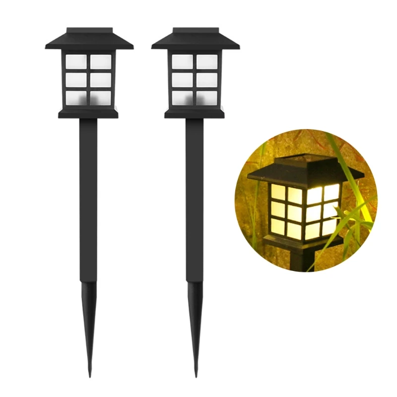 

W3JE LED Outdoor Solar Powered Lantern Garden Lawn Landscape Night Light Lamp Decor
