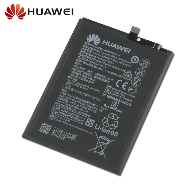 Huawei сменный аккумулятор HB386589ECW для huawei P10 plus P10plus VKY-AL00 VKY-L29 Honor 8X Play Nova 4 Mate20 3750 мАч