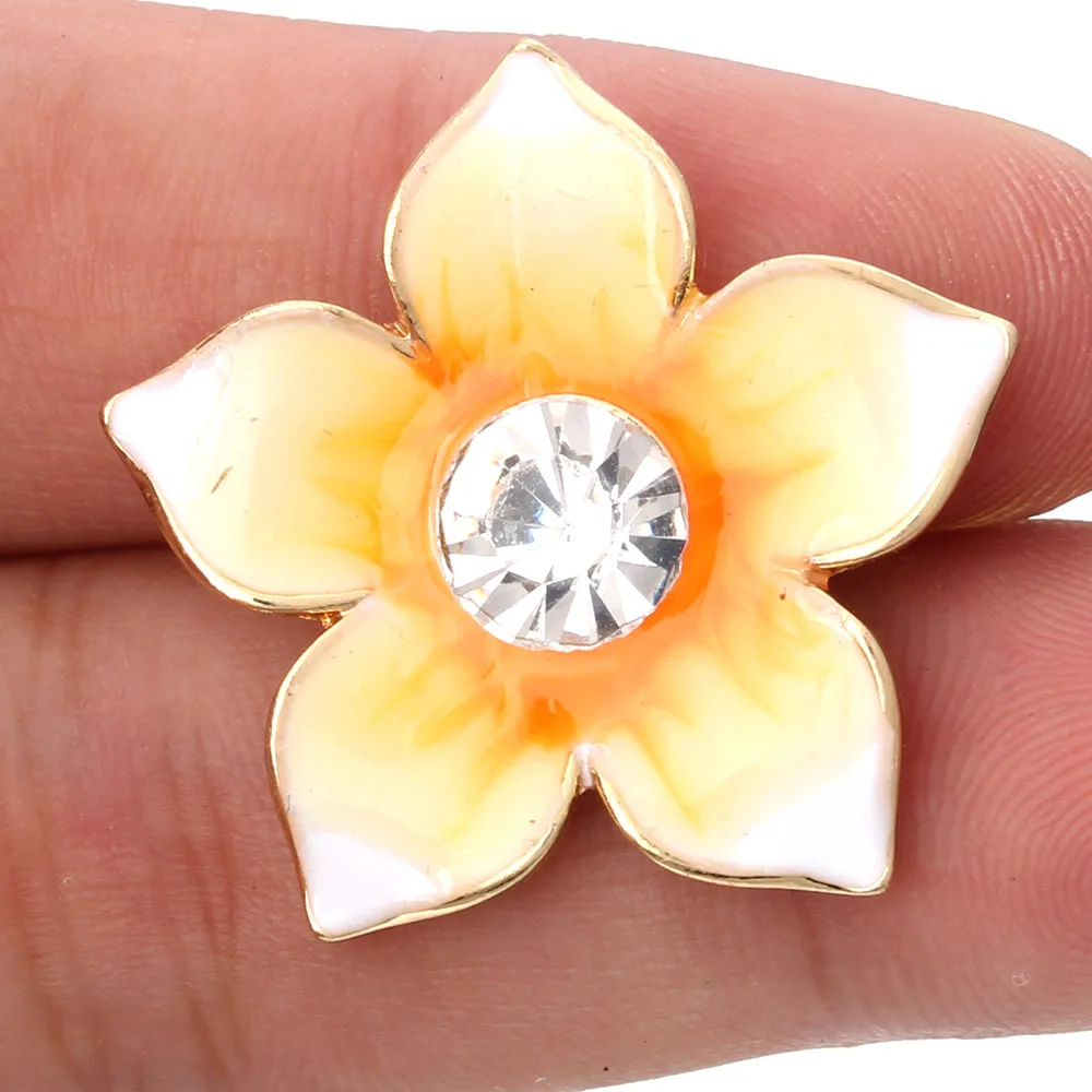 6 шт./лот сделай сам Кристальные цветы кнопки ювелирные изделия подходят для 18 мм