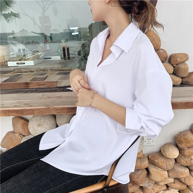 Женские рубашки и блузки новинка 2023 корейские белые повседневная Простая