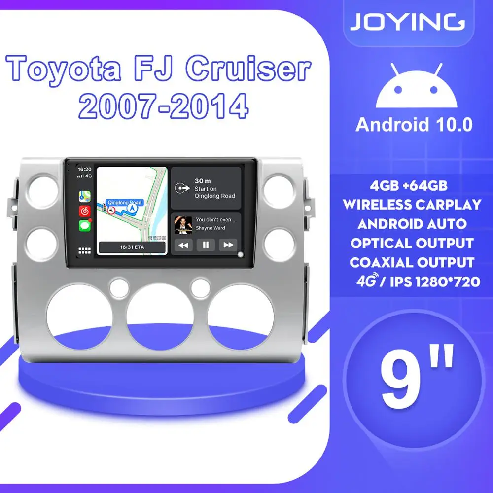 Радио 1 Din Android 10 Центральный рекордер автомобильный DVD Carplay 4G для Toyota FJ CRUISER 2007 2014