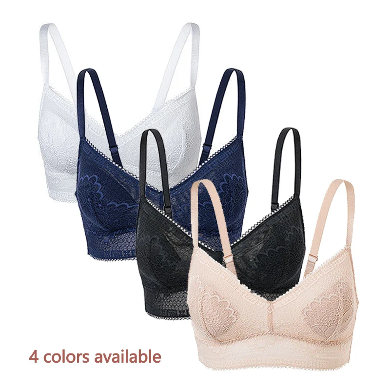 Mierside Minimizer Unlined Active Sexy Bras Fashion Lace Comfortable Women Underwear Plus Size Bralette Sleep Wear