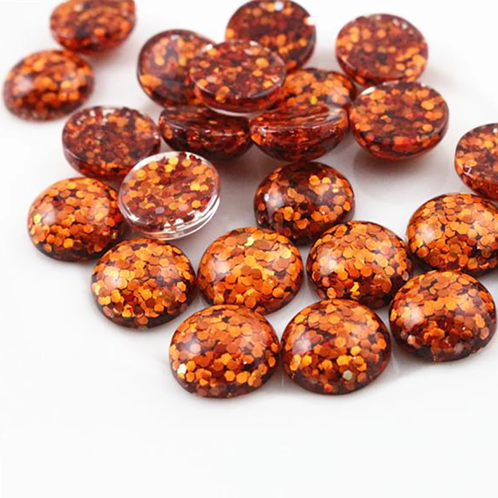 Новая мода 40 шт 12 мм оранжевый цвет плоский задник Кабошоны Камея G5-05 | Украшения и