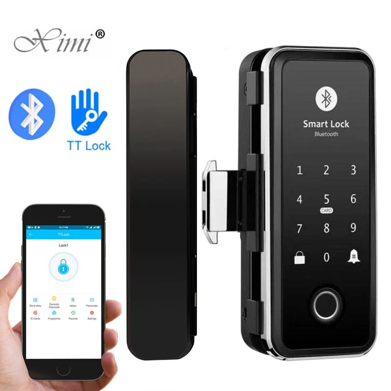 

Biometric Fingerprint Lock Security Intelligent Smart Lock With TTLock APP Password RFID Unlock Office Sliding Glass Door Lock