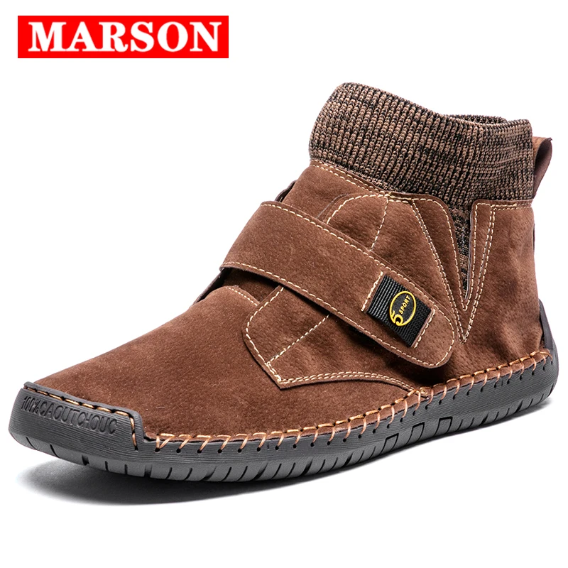 

Winter Men's Boots Warm Men Snow Boots Men Ankle Boots Leather Outdoor Man Motorcycle Boots Zapatillas Hombre Plus Size