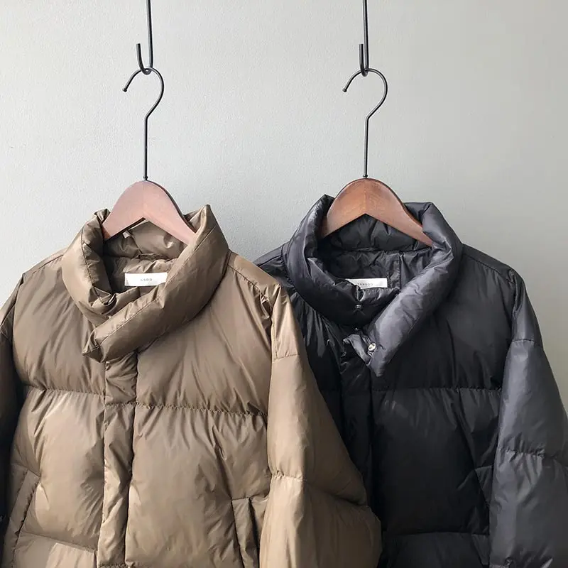 Winter Warm Thick Women Jacket Short Casual Loose Bread Clothes Solid Color Button Zipper 2021 Fashion Women Jacket Coat