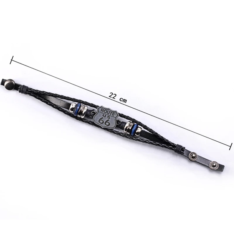 Винтажный Браслет SONGDA ROUTE 66 для мужчин и женщин многослойный кожаный ювелирный