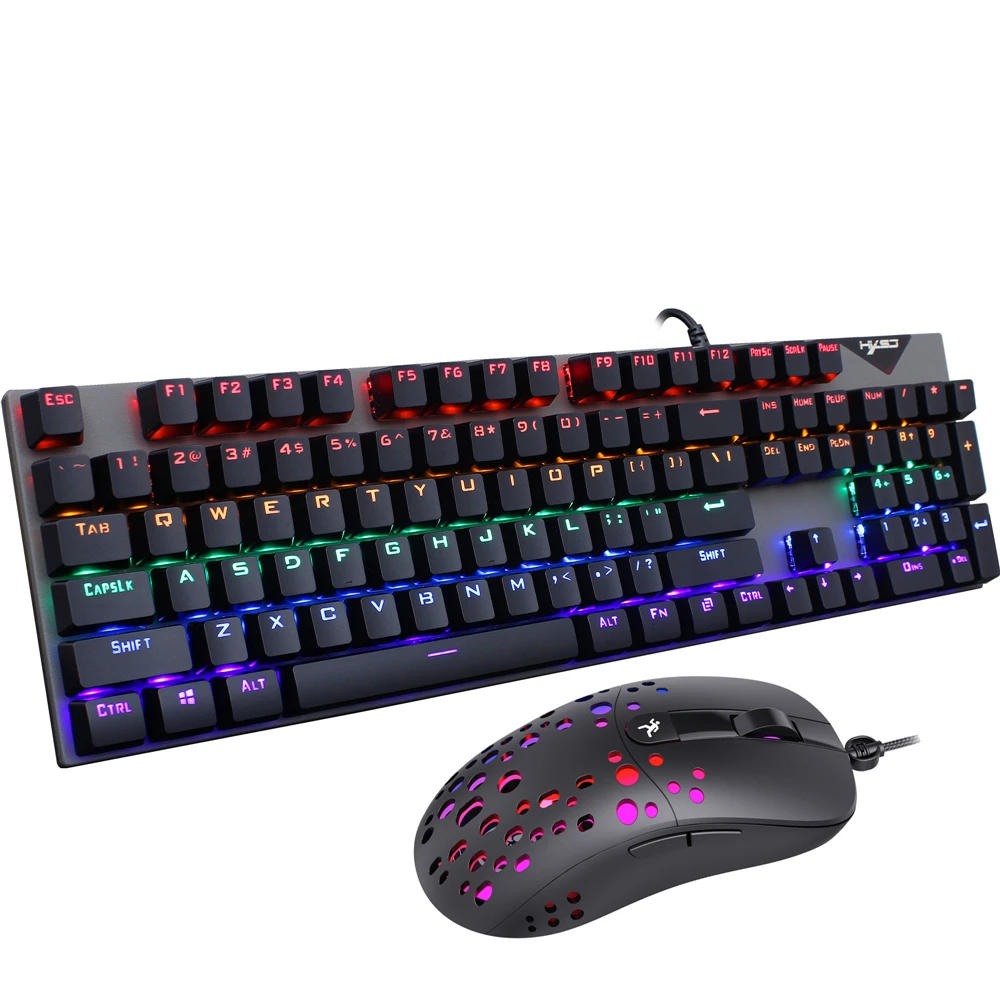 

Новая Механическая клавиатура L300 + Проводная игровая клавиатура A904 с RGB-подсветкой и голубым переключателем 104 для игрового ноутбука и ПК