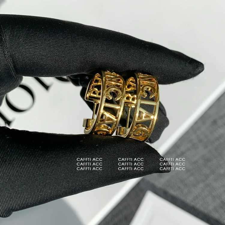 

European and American Fashion Retro Classic Hollow Letter Large Ring Earrings