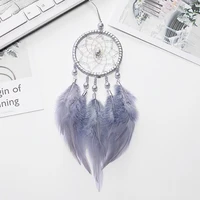 car decoration silver gray dream catcher ring indian feather hanging art gifts to bestie friends creative valentines day gifts
