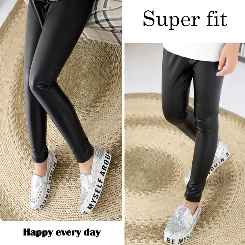 1 шт. детские леггинсы из ПУ кожи с цветочным принтом | Мать и ребенок