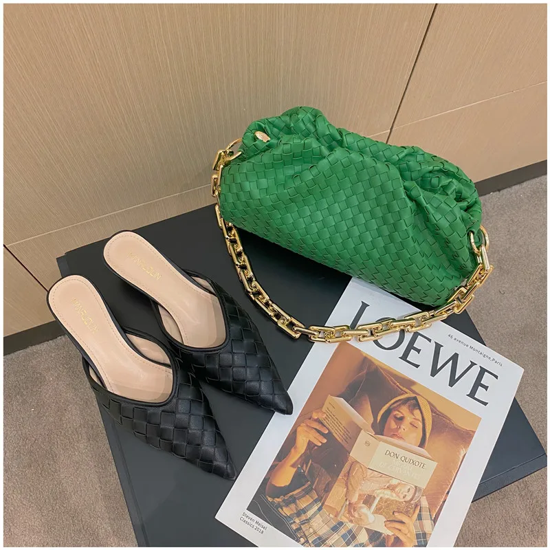 

Ladies Fashion Vintage Dumpling Bags Fashion Chain Shoulder Messenger Bags Female Classic Weave Crossbody Bags Channels Handbags