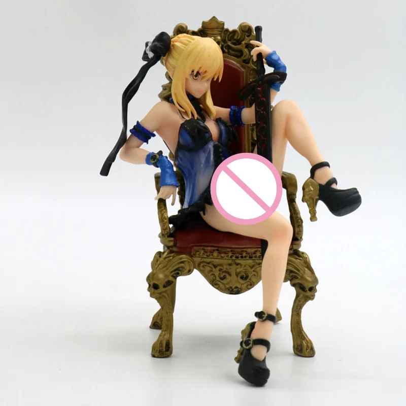 16 см Fate Stay Night Black Saber Throne сексуальная пижама модель куклы ПВХ японского аниме